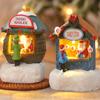 Christmas LED Houses Claus  Pine Needles Snow Christmas Snowman Glowing Ornaments Resin Santa View Holiday Gift Toys for Kids