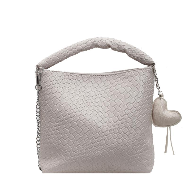 New woven women's bag portable women's bag fashionable simple texture shoulder crossbody small square bag chain bag tide