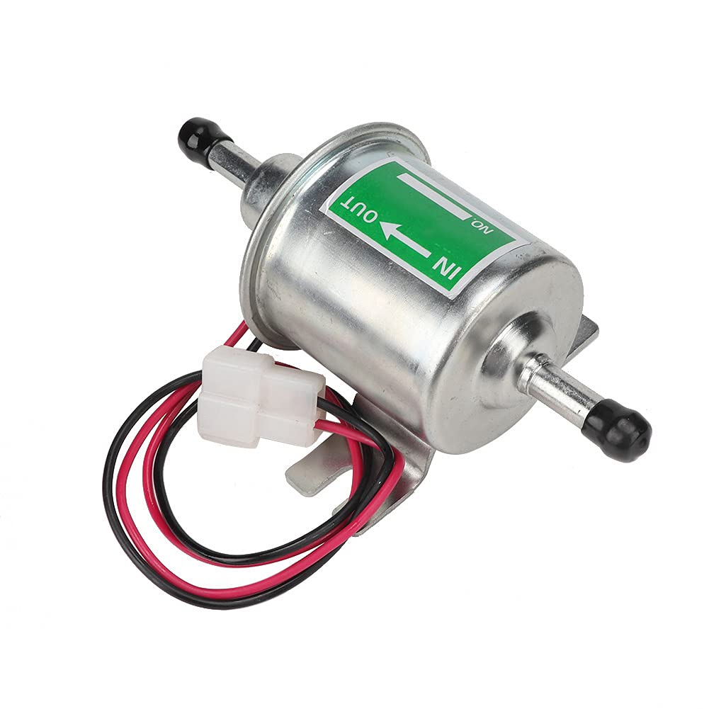 Electric Fuel Pump-Qiilu Universal 24V Car Boat Electric Fuel Pump Line Filter Gasoline Diesel Replacement (Silver)