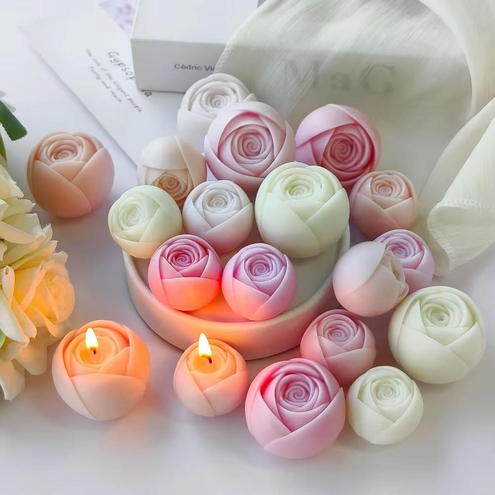 Multi Size Rose Bud Candle Silicone Moulds Stack Flower Resin Making Tools Plant Gypsum Birthday Party Decor Mother’s Day Gifts