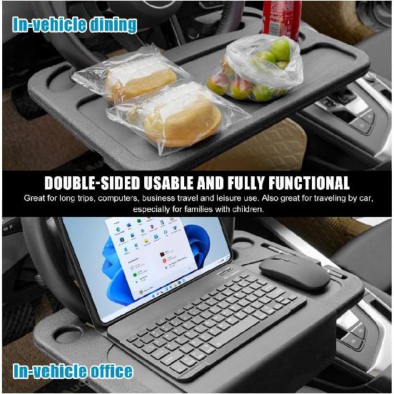 Car Steering Wheel Desk, Multifunctional Auto Seat Stand Trays For Eating And Working, Double Sided Design Steering Wheel Table Desk For Laptop,