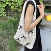 Yogodlns Bow Design Knitting Shopper Shopping Bag Female Shoulder Bags For Women Korean Fashion Soft Handbags Trend Travel Tote Bag