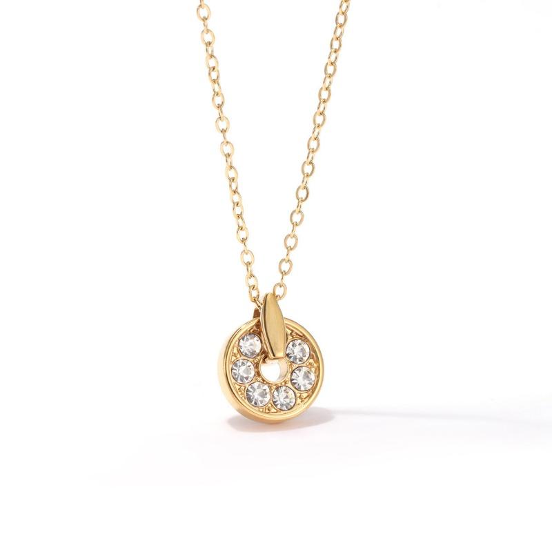 Micro Inlaid Design Light Luxury Stainless Steel Chokers 18K Gold Plated/Rose Gold Plated/Silver Plated Chains Womens Fashion 45+5CM&fashion золотистый