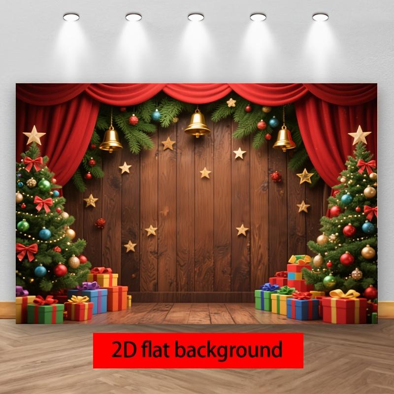 Christmas Tree Retro Wooden Wall  Backdrop Xmas Decoration Background Winter Backdrop Decorations For Photo Studio Photo Booth Christams Party