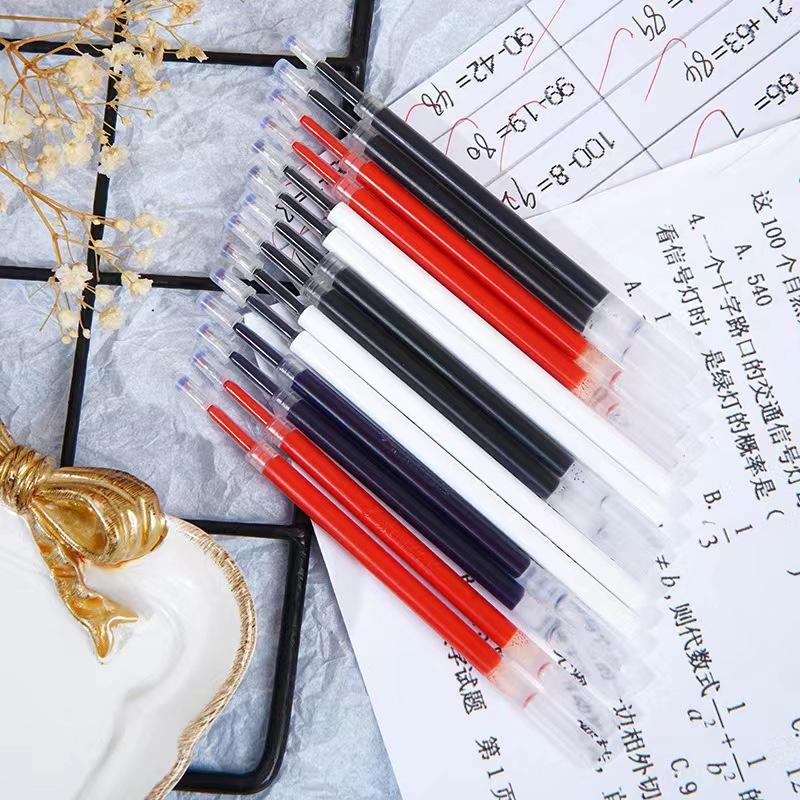 10Pcs High Quality St Tip Neutral Pens Refill Quick-Dry Neutral Pens Refill Stationery Set Pressing Ballpoint Pen Refill