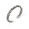 Retro Braided Open Bangle: S925 Silver Plated Unisex Bracelet - Trendy Heavy Industry Design