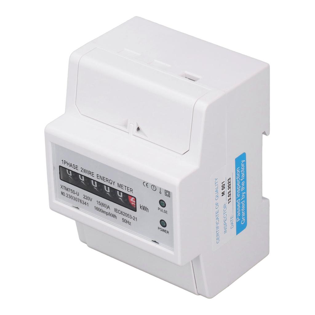 DC220V Single Phase Energy Meter Digital Display 4P 35mm Rail Mount Electricity Power Meter