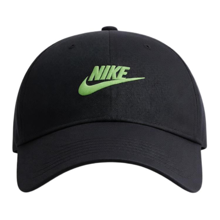 Nike Cotton Baseball Caps Unisex Black/Medium Green FB5368-014 M/L