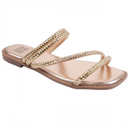 Where's That From Sandale Plate cu Barete cu Diamante pentru Femei/Doamne