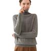 Women's High Neck Wool Cashmere Sweater - Thick, Trendy Raglan Sleeve Pullover for Autumn/Winter.