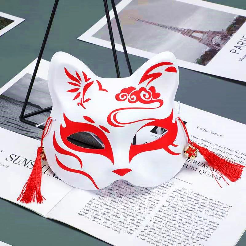 Japanese Style Fox Mask - Half-Face Anime Cosplay for Women