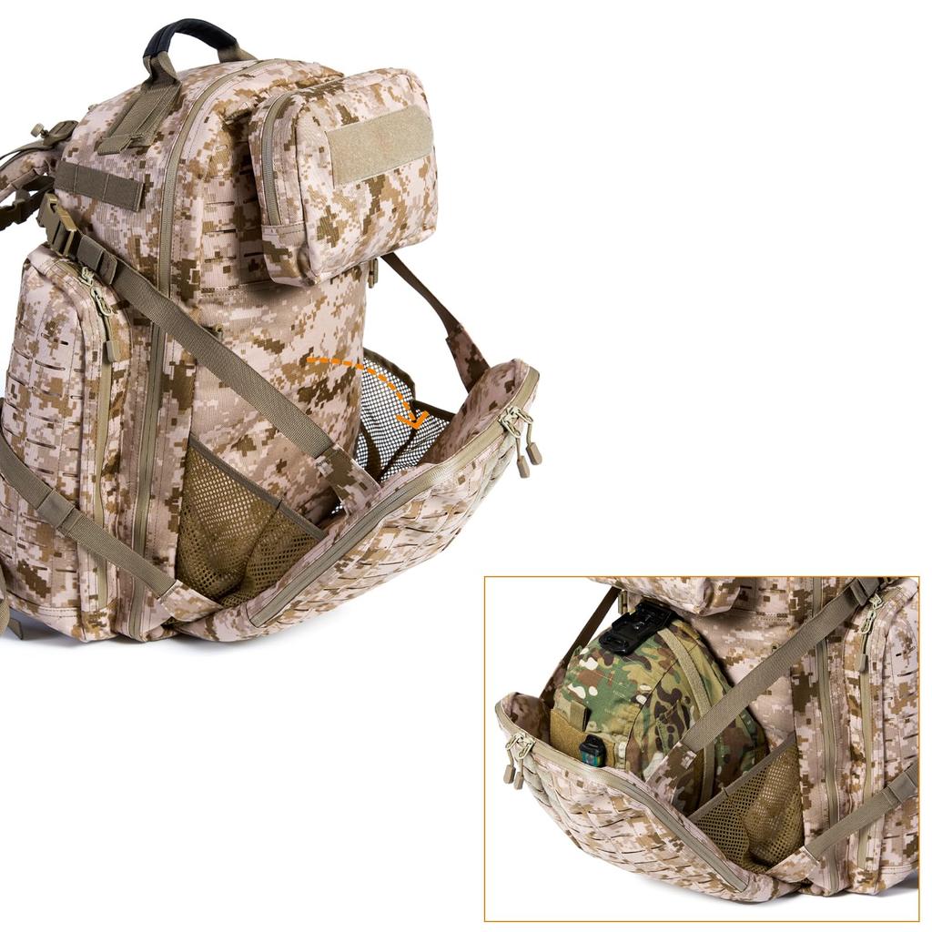 Tactical Pack More Rucksack Adventure Backpack Military Medium Rucksack Bug Out Bag 55L Large Capacity Pack Multicam Moto [MT] 3-Day
