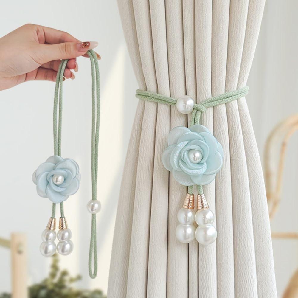 2 Stück Minimalistische Blumige Gardinenraffhalter Moderne Gardinenbinder Gardinenhalter für transparente Vorhänge