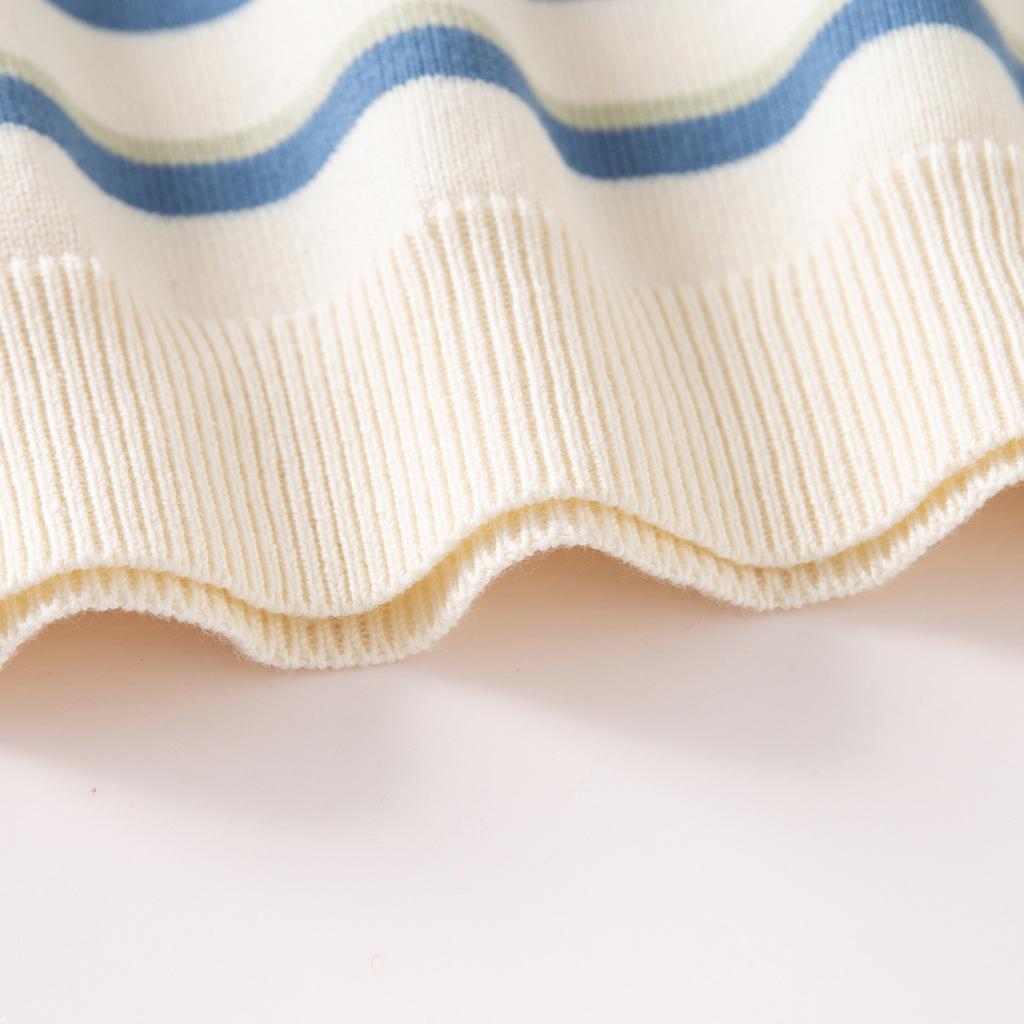 Kinderkleidung Jungen Casual Pullover Baby Frühling und Herbst Revers Strickpullover Jungen Gestreiftes warmes Oberteil