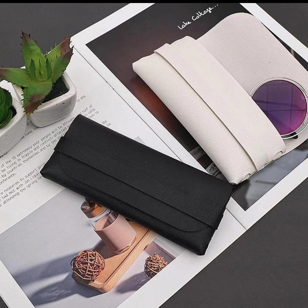 Thickened Leather Open-Mouth Sunglasses & Reading Glasses Dustproof Crossbody Case