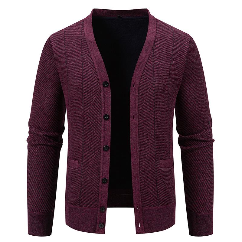 Autumn Men'S Single-Breasted Cardigan Sweater Trendy Casual Loose Solid Color Knitted Sweater Top