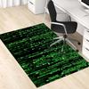 1pc Office Carpet Chair Mats Matrix Code Green Screen Perfect for Decorating Office Chairs, Living Rooms, Or Bedrooms,Polyester Carpet