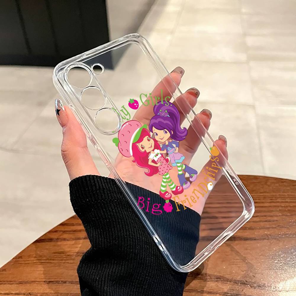 s-Strawberry Shortcake Phone Case For SamsungA10,12,20,21S,30,31,40,50,51,52,70,71 Transparent Cover