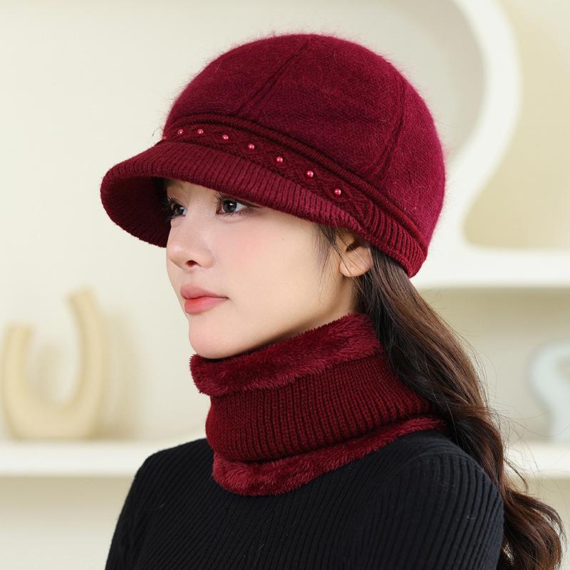 New Winter Hat Women's Warm Thickened Cold-proof Faux Rabbit Fur Basin Hat Wool Hat