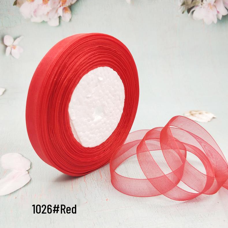 Cinta de Hilo de Nieve Transparente de 1,2 cm para Manualidades: Ganchillo, Accesorios para el Cabello, Lazos, Regalos, Empaque para Pasteles y Cajas, Cinta de Seda