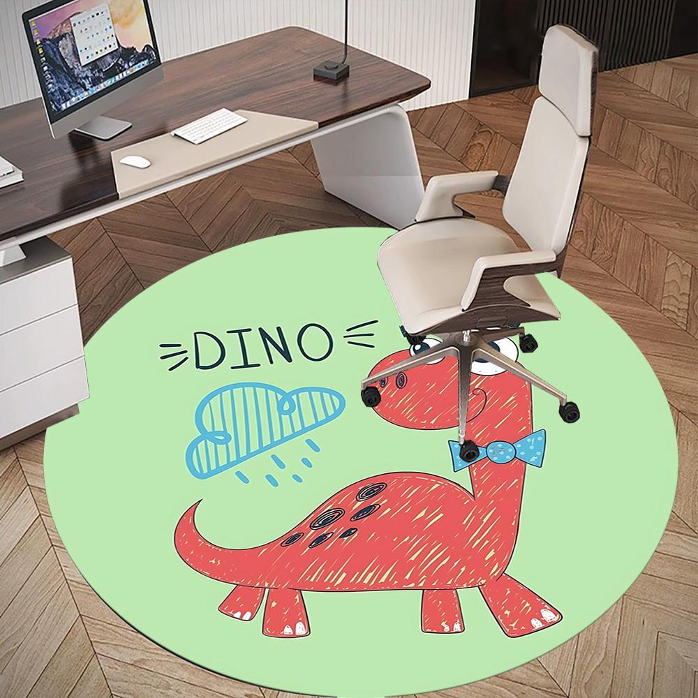 1pc dinosaur crown Round Chair mat Area Rug - Non-Slip, Floor Mat for Office, Bedroom, and Indoor Decor c1125347