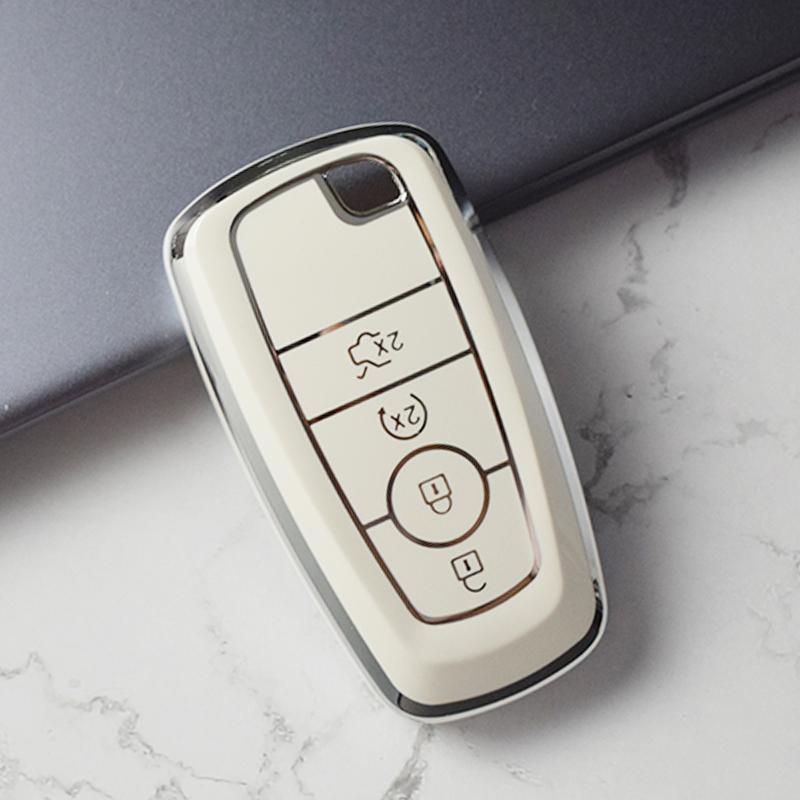 3/4/5 Buttons Car Key Case Protector Cover For Ford Fusion Edge Mustang Explorer F150 F250 F350 F450 Tpu Shell Fob Holder
