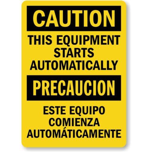 

Bilingual Equipment Starts Automatically Aluminum Weatherproof SignAluminum 20x30cm（7.8x11.8inch）