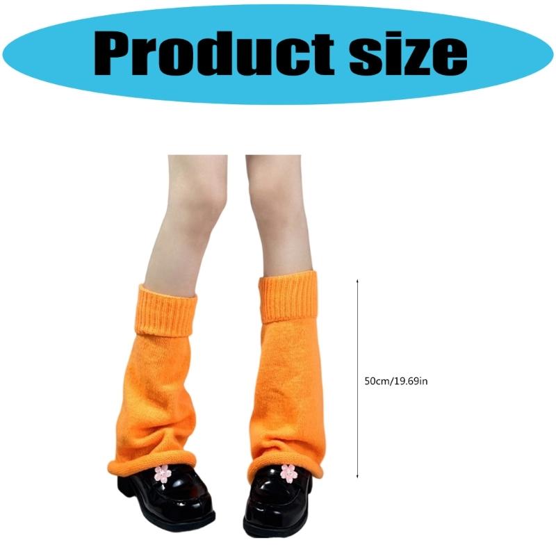 Thermal Flared Leg Warmer Acrylic Knit Winter Leg Sleeves Comfortable Accessory For Adults Kids