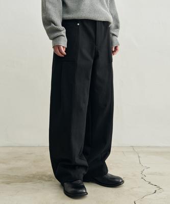 ROTEMBER Dobby Panel Wide Pants [Black]