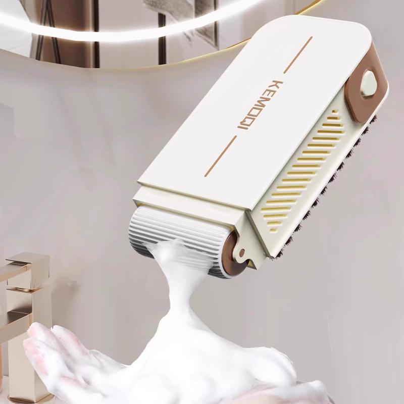 3In1 Multi-Functional Soap Dishes Portable Travel Home Soap Box With Foaming Roller Soap Holder Storage Case Wash Brush