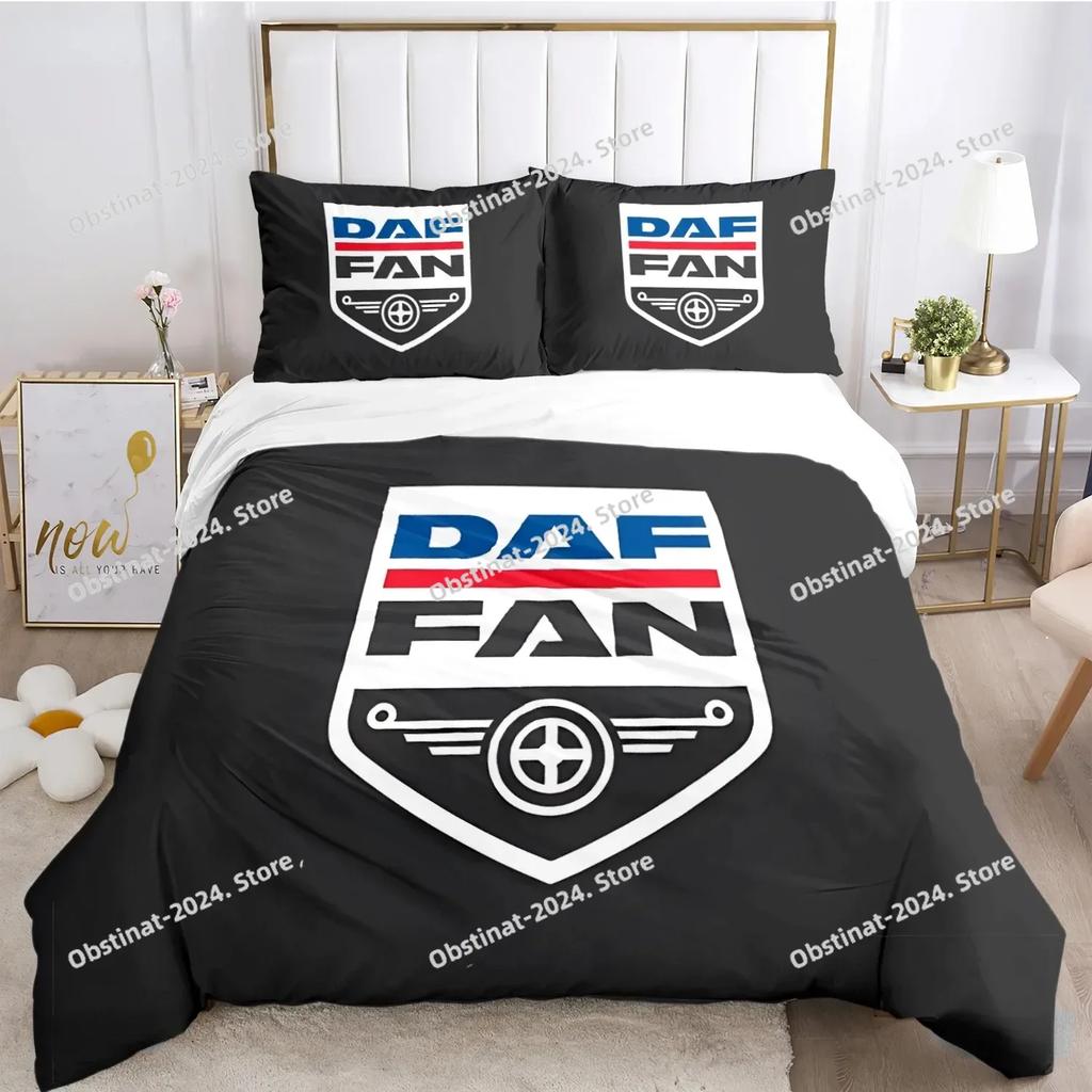 Vrchní DAF Truck Logo Povlečení Tištěné Lůžkové Povlečení S Povlakem Na Polštář Potah Na Peřinu Měkké Jednolůžko Dvojlůžko Queen Super King Velikost Ložnice
