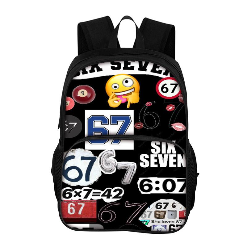 67 Printed School Backpack With Breathable Pu Material For Middle School Students