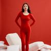 190g Warm Autumn/Winter Pure Cotton Base Layer: Men's & Women's Round Neck Pullover and Trousers Set