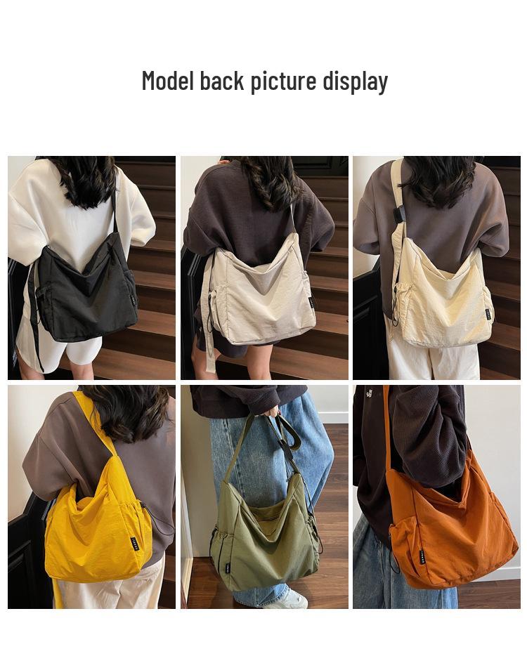 Versatile Large Capacity Solid Color Crossbody Tote Bag for Daily Commute