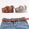 Women Fashion Round Buckle Hollow Out All Match Waist Belt