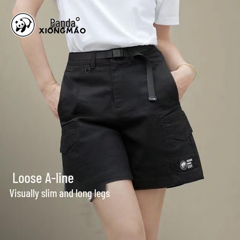 Camel Panda Collaboration Women's Outdoor Quick-Dry Cooling Knee-Length Shorts