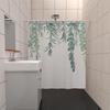Green Leaf Vine Waterproof Mildew-resistant Shower Curtain, Punch-free Blackout Curtain - Polyester.