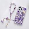 Luxury 3D Floral Phone Case For iPhone Duo 18 Pro Max Handmade Pearl Crystal Rhinestone Cover
