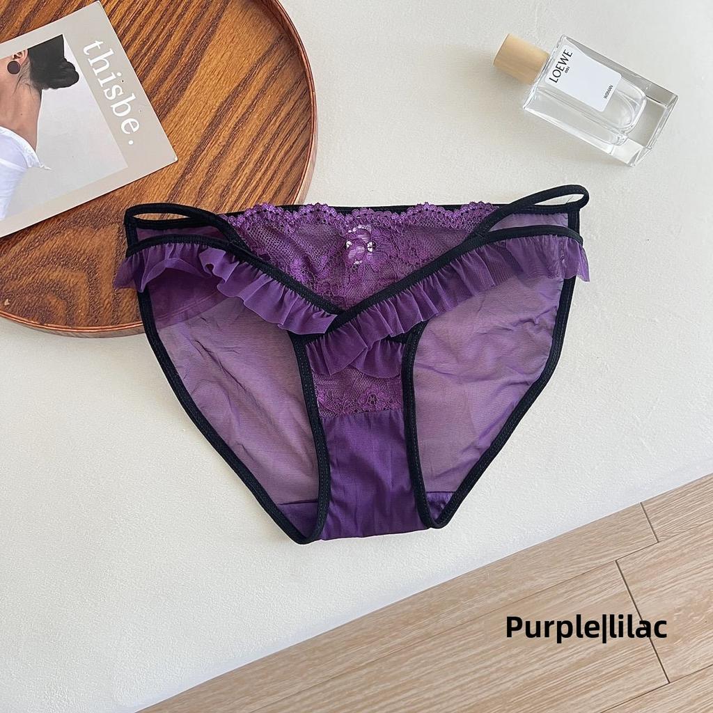 Ladies Summer Romantic Pure Desire Sexy Lace Pure Cotton Crotch Low Waist Triangle Briefs