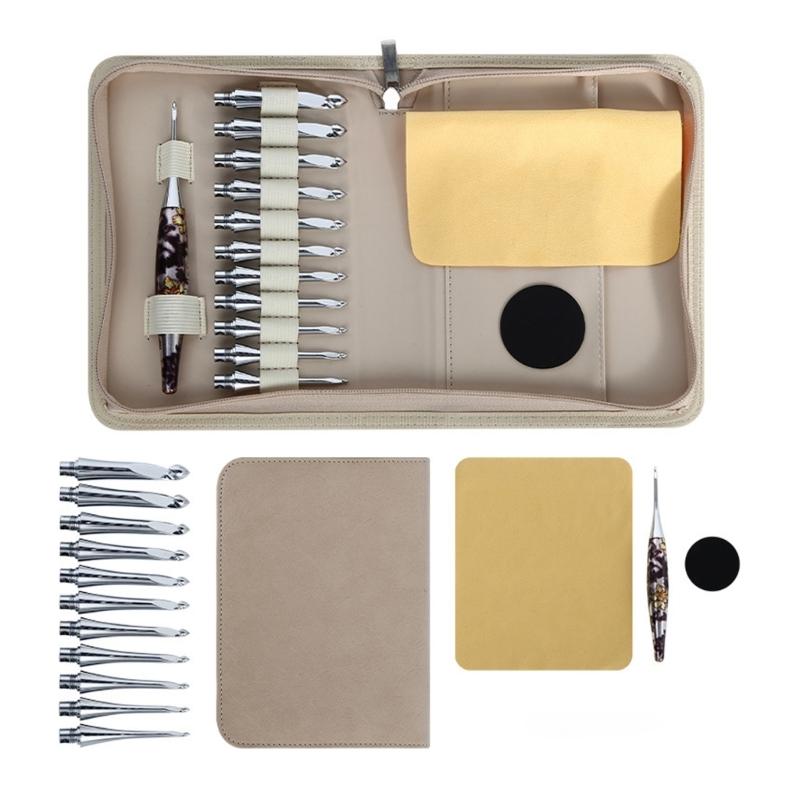 

Tunisian Crochet Hook with 11 Interchangeable Tip 3.5-10mm Ergonomic Crochet Hook for Knitting Sweater Scarf Blanket 1