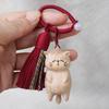 Keychain Pendant Lucky Cat Handcrafted Wooden Animal Themed Charm Bags Cell Phones Car Keys
