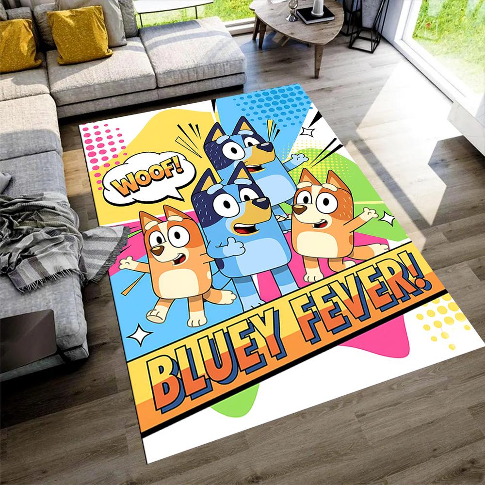 Bluey Fever Adventure Floor Rug Office Rug Perfect for Living Rooms Kitchen Bedrooms Foyer Antislip Carpet Office home decor Best for Christmas
