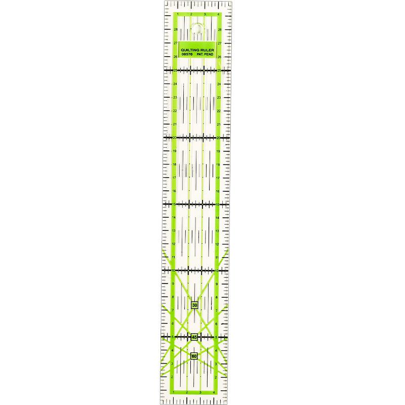 1PC Acrylic Quilting Ruler Clear Transparent Patchwork Ruler with Double-Colored Grid Lines for DIY Cutting and Crafts Sewing