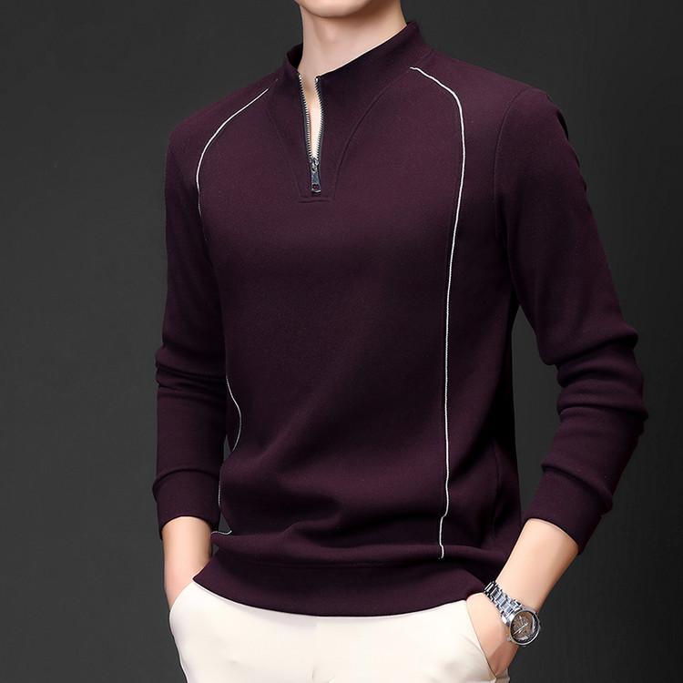 Winter 2025 Men s High-End Fashion: Warm Plus Velvet Half-Zip Stand Collar Sweatshirt 165/80A