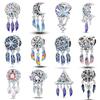 925 Silberfarbe Lila Traumhafter Schmetterling Stern Mond Traumfänger Anhänger Perlen Passend für Qikaola 925 Armbänder DIY Schmuck Geschenk
