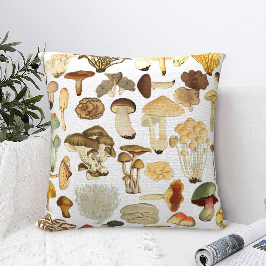 Mushroom Mycology Fungi Foraging Mushroom Whisperer Square Pillow Case Cushion Cover Funny Zipper Decor Pillowcover for Home
