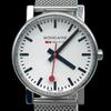 Used New Battery Working Item MONDAINE Men's Watch Quartz QZ 3 Needle SS White Dial Silver Swiss Made