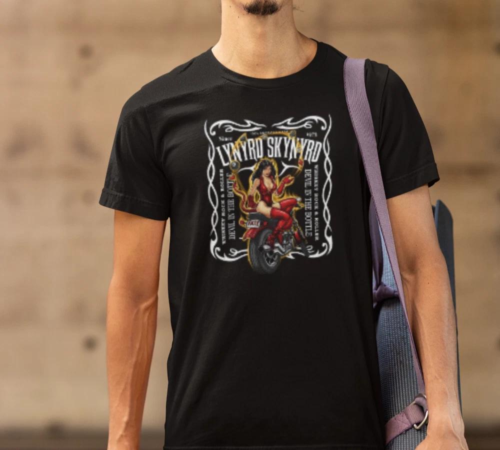 Lynyrd Skynyrd Black TShirt Polyester Tee Southern Rock band gift for him L