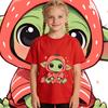 Star Wars Baby Yoda Strawberry Print Girls Cotton T Shirt Casual Summer Top Kids Toddler Clothing Cute