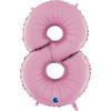 Foil Balloon Number 8 Pastel Pink, 66 Cm Grabo